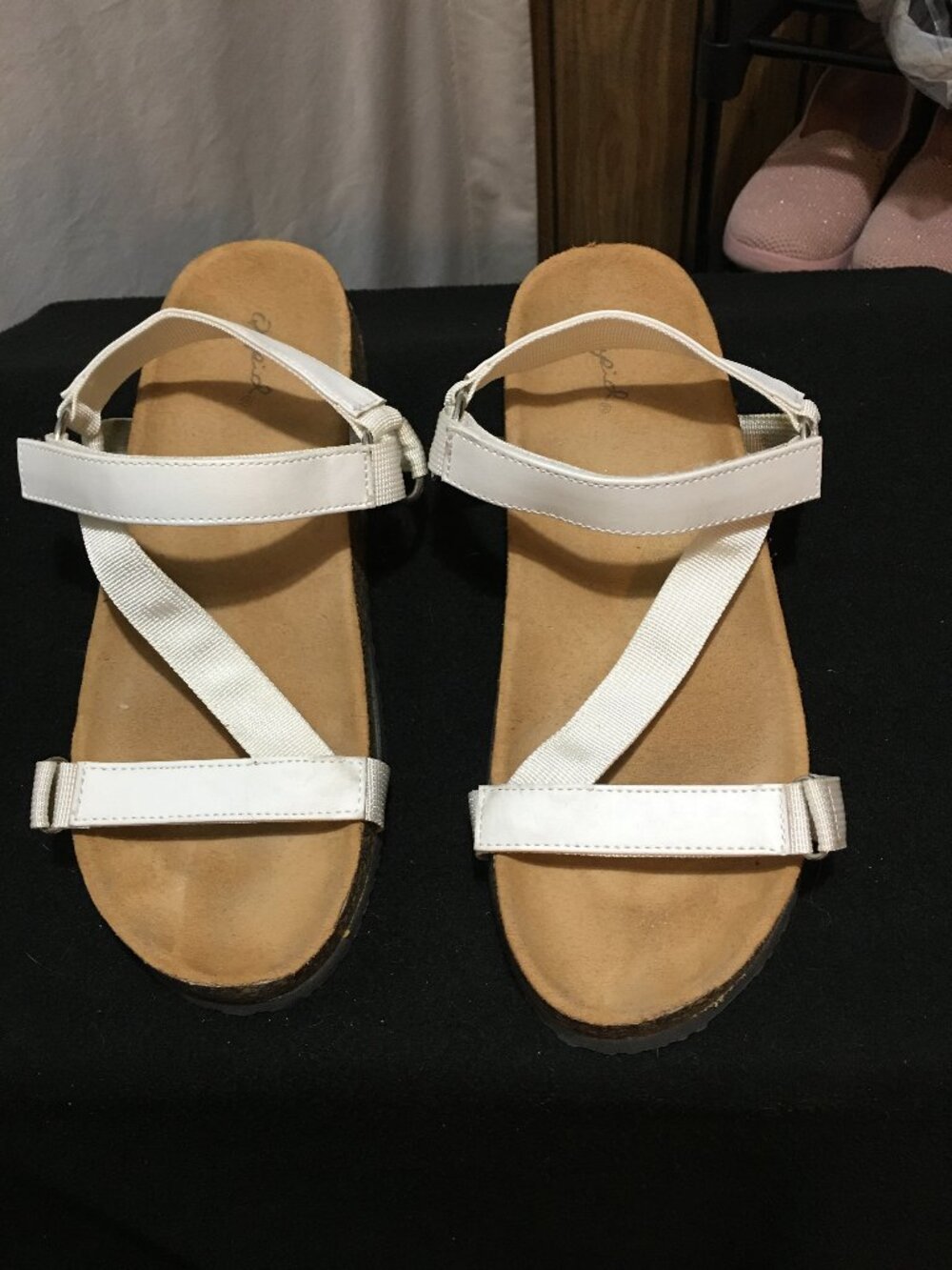 Qupid white strap sandals